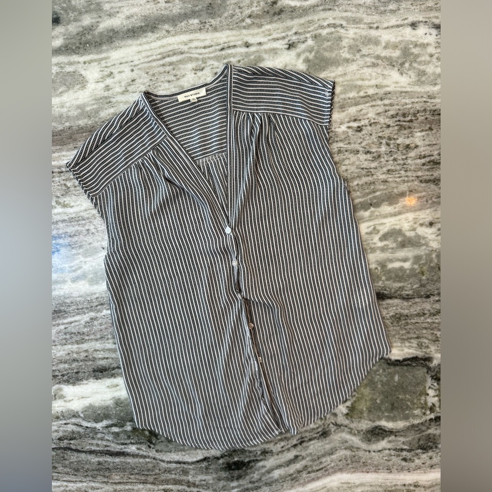 Women’s Sleeveless Blouse Striped XS